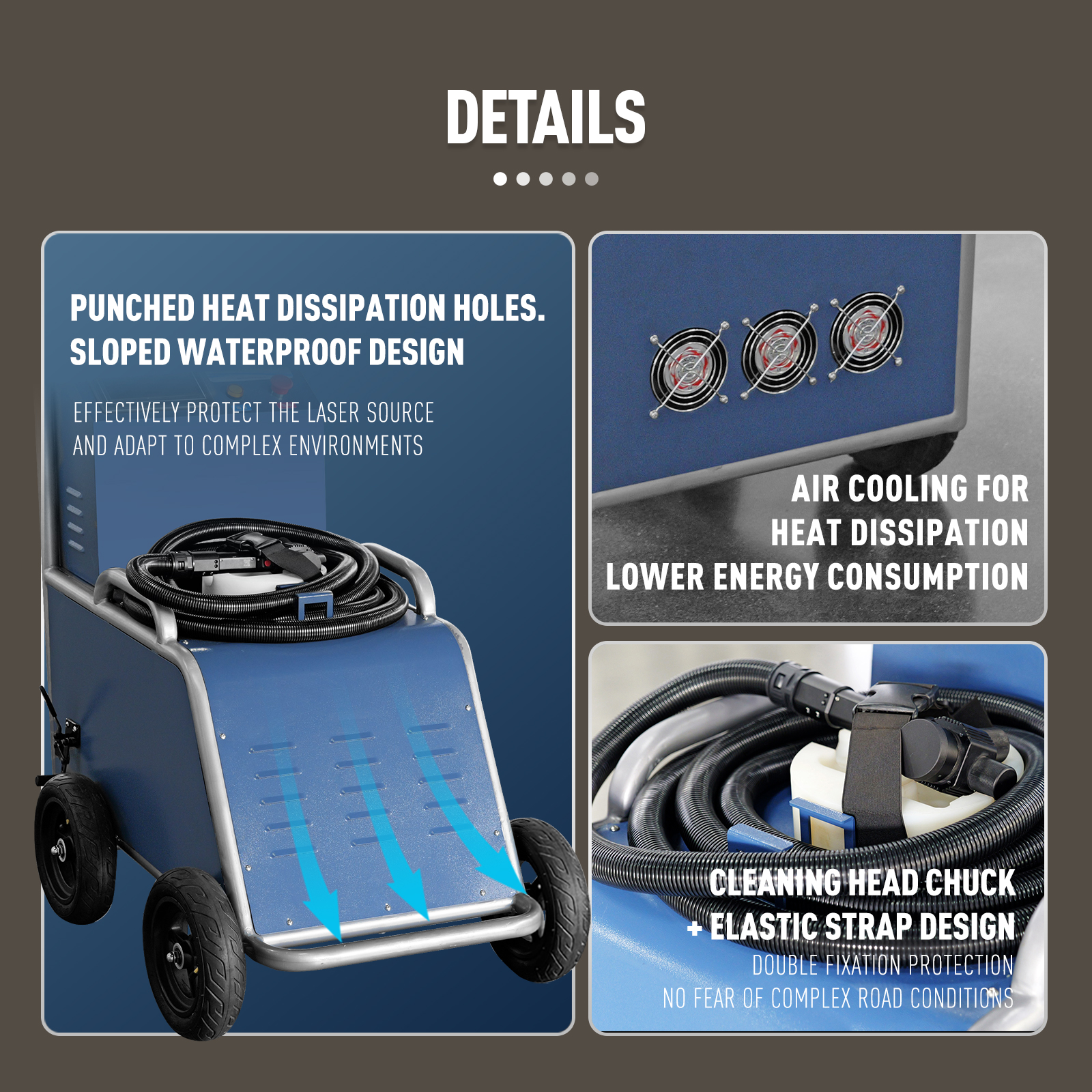 200W 300W Off-Road Pulse Laser Cleaning Machine for Outdoor Field Rust Oil Painting Removal